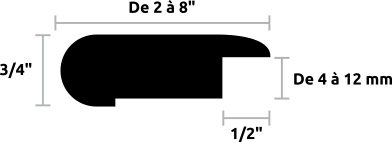 Nez de palier / d'escalier 3/4" pour plancher flottant - sur mesures