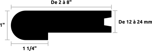 Nez de palier / d'escalier 1" pour plancher de bois - sur mesures