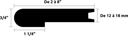Nez de palier / d'escalier 3/4" pour plancher de bois - sur mesures