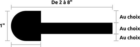 Nez de palier / d'escalier 1" pour plancher de céramique - sur mesures