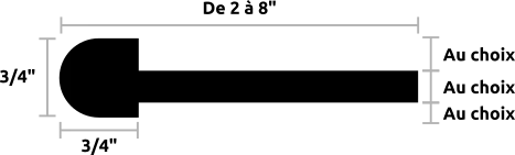 Nez de palier / d'escalier 3/4" pour plancher de céramique - sur mesures